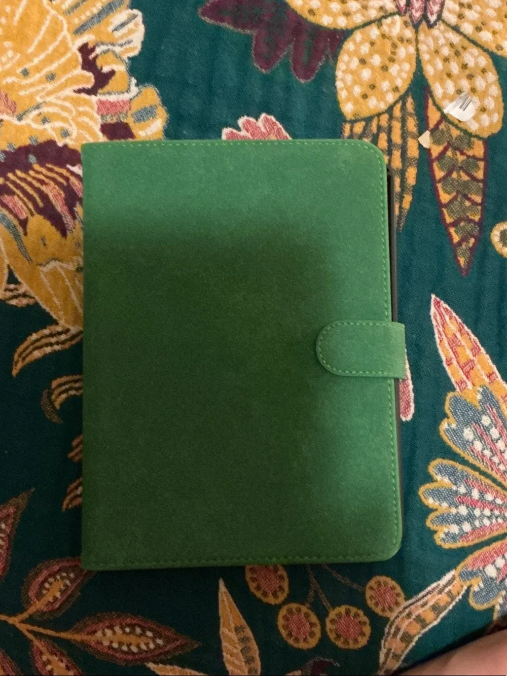 Green Leather iPad Mini Folio Case with Snap Closure